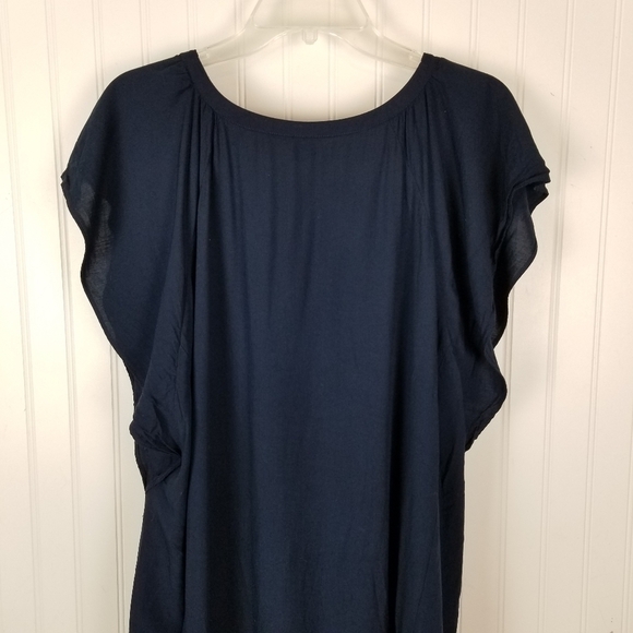 Old Navy Maternity V Neck Sleeveless Dress Size XXL Navy Blue Flutter Sleeves - Picture 2 of 14